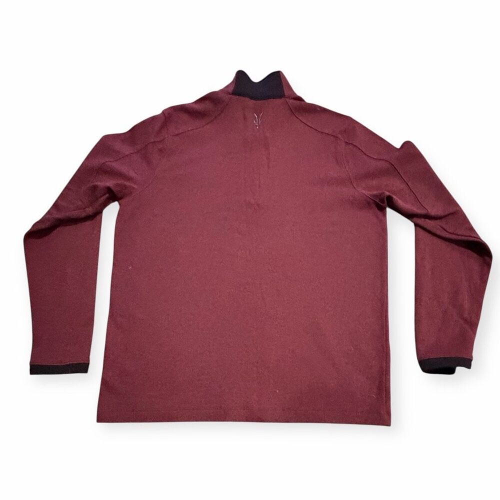 IBEX Men’s Burgundy Long Sleeve Merino Wool Base Layer Pullover Size Large - Picture 3 of 6